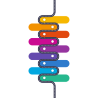 estrada caminho infográfico do 9 passos e o negócio ícones para finança processo passos. png