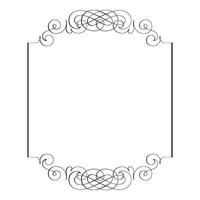 Vintage forged floral classic calligraphic retro vignette scroll frames ornamental design elements black set isolated vector