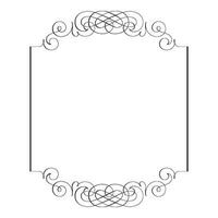 Vintage forged floral classic calligraphic retro vignette scroll frames ornamental design elements black set isolated vector