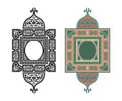 Vintage traditional realistic black and color frames set on white background isolated vector illustration