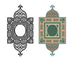 Vintage traditional realistic black and color frames set on white background isolated vector illustration