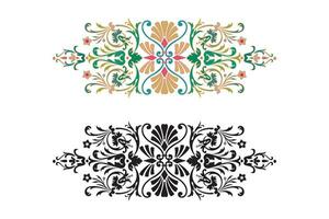Vintage floral calligraphic floral vignette scroll corners ornamental design elements black set isolated vector