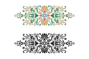 Vintage floral calligraphic floral vignette scroll corners ornamental design elements black set isolated vector