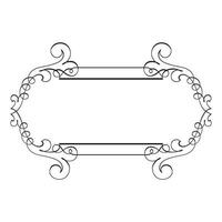 Vintage forged floral classic calligraphic retro vignette scroll frames ornamental design elements black set isolated vector