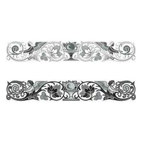 Retro chapter dividers swirl floral ornament bookmarks sketch set vector