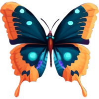 Tropical colorful butterflies. png