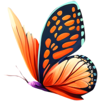 Tropical colorful butterflies. png