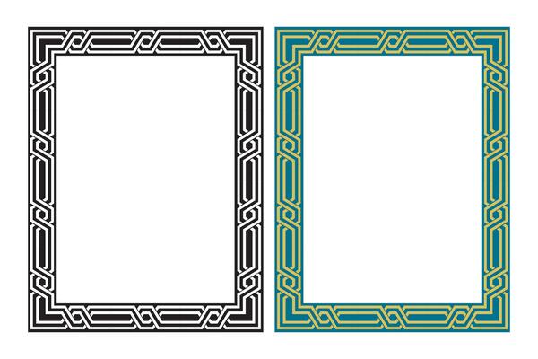 Vintage traditional realistic black and color frames set on white background isolated vector illustration