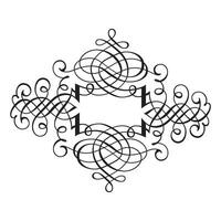Vintage forged floral classic calligraphic retro vignette scroll frames ornamental design elements black set isolated vector