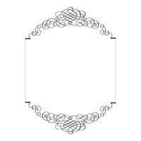 Vintage forged floral classic calligraphic retro vignette scroll frames ornamental design elements black set isolated vector