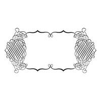 Vintage forged floral classic calligraphic retro vignette scroll frames ornamental design elements black set isolated vector