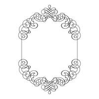 Vintage forged floral classic calligraphic retro vignette scroll frames ornamental design elements black set isolated vector