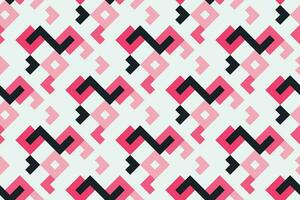 Retro black and pink geometric pattern background, vector abstract square lines art. Trendy bauhaus pattern background