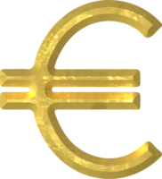 símbolo do euro dourado png