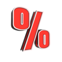 Number 3D percent png