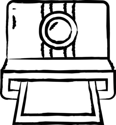 polaroid camera hand drawn vector illustration