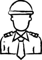 Army officer hand drawn vector illustration