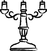 candle stand hand drawn vector illustration