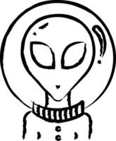 Alien hand drawn vector illustration