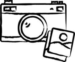 Camera hand drawn vector illustration