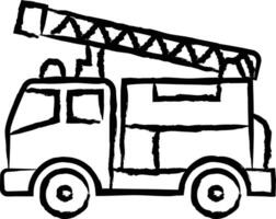 Fire truck hand drawn vector illustration