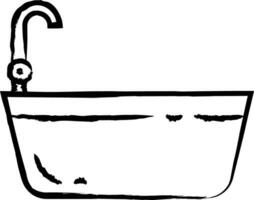 Bath tub  hand drawn vector illustration