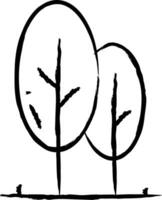 árbol mano dibujado vector ilustración