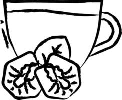 pea blue tea hand drawn vector illustration