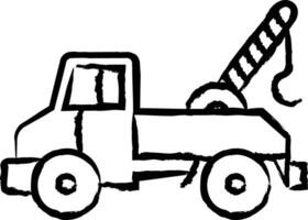 Crane truck hand drawn vector illustration