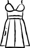 Wedding Dress hand drawn vector illustration