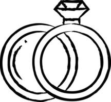 anillo mano dibujado vector ilustración