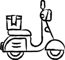 Scooter post hand drawn vector illustration