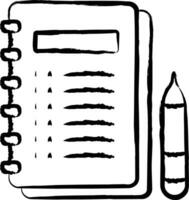 diary with pen hand drawn vector illustration