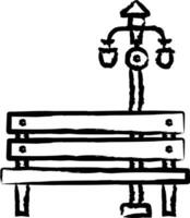 bench hand drawn vector illustration