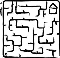 Maze hand drawn vector illustration