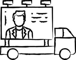 election campaign  truck hand drawn vector illustration