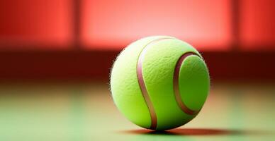 AI generated Yellow tennis ball on isolated background - AI generated image photo