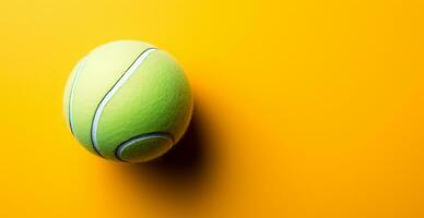 AI generated Yellow tennis ball on isolated background - AI generated image photo