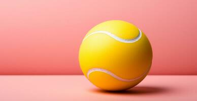 AI generated Yellow tennis ball on isolated background - AI generated image photo