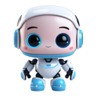 AI generated 3D Rendered Robot Mascot Character Isolated On Transparent Background png