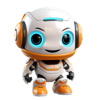 AI generated 3D Rendered Robot Mascot Character Isolated On Transparent Background png