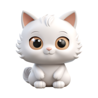 ai généré mignonne 3d chaton avec gros yeux isolé sur transparent Contexte png