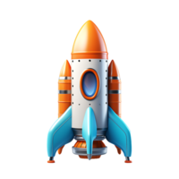 AI generated 3D Rocketship Isolated on Transparent Background png
