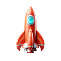 AI generated 3D Rocketship Isolated on Transparent Background png