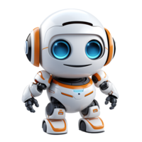 AI generated 3D Rendered Robot Mascot Character Isolated On Transparent Background png