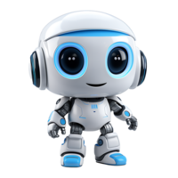 AI generated 3D Rendered Robot Mascot Character Isolated On Transparent Background png