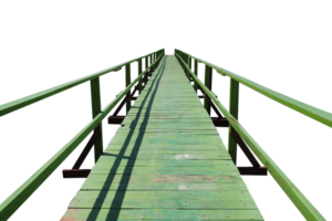puente de madera verde sobre un fondo translúcido png