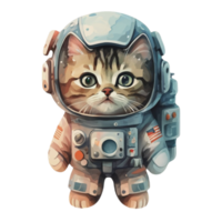 ai généré mignonne peu chat portant une espace costume png