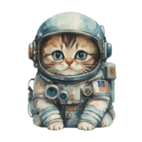 AI generated Cute little cat wearing a space suit png