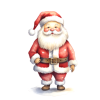 ai generato acquerello Natale Santa claus. clipart. ai generato. png